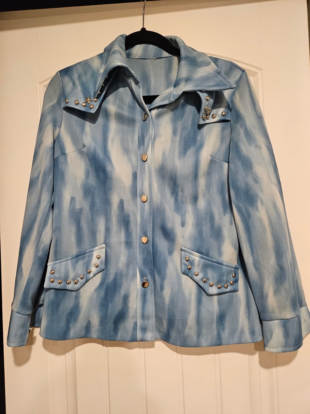 Vintage 1970s Blue Studded Women's Jacket